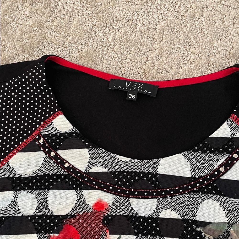 Polka Dot and Floral Women's Blouse